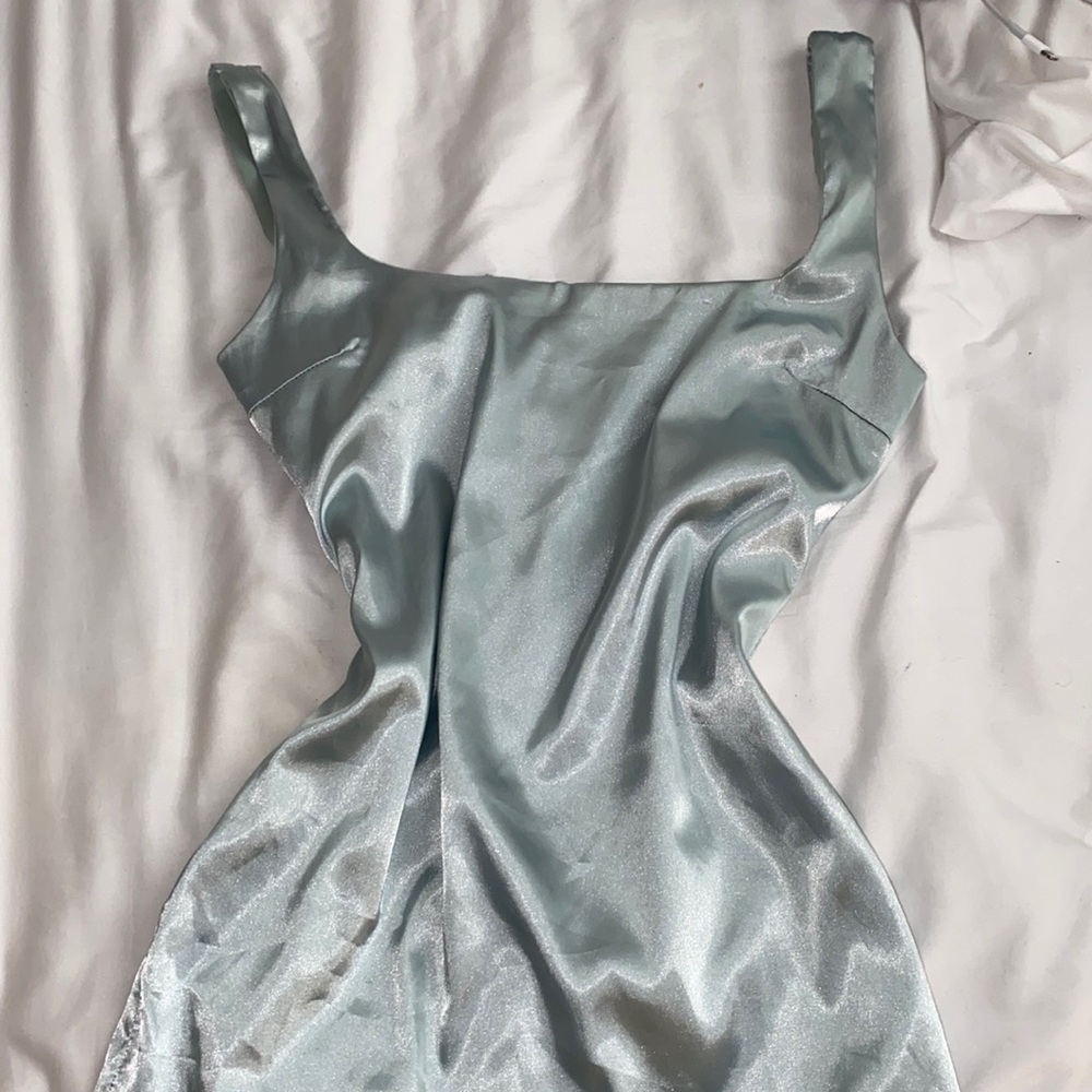 Fashion Nova satin bodycon mini dress in mint
